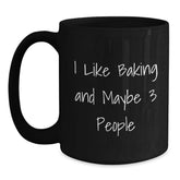 Funny Baking Quotes Gifts for Men from Friends - Black Coffee Mug - Main